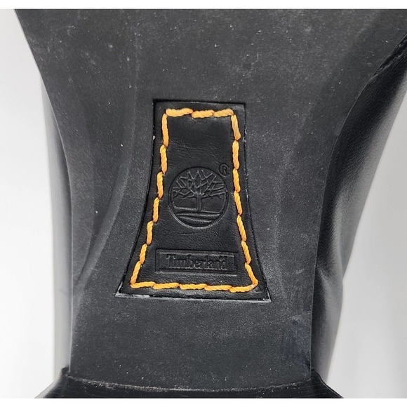 Timberland Y2K Chunky Black Leather Loafer Block Heel Slip On Size 8.5M - Picture 7 of 11